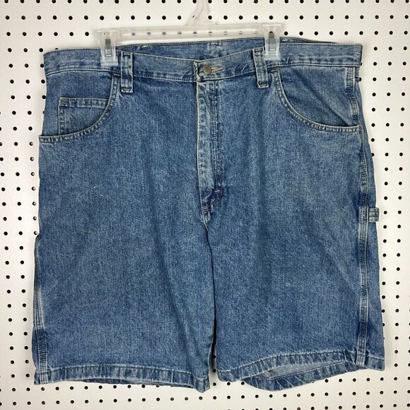 Wrangler‎ Carpenter Baggy Jean Shorts Sz 40 Light Wash Work Wear Jorts Skate Y2K - Picture 3 of 7